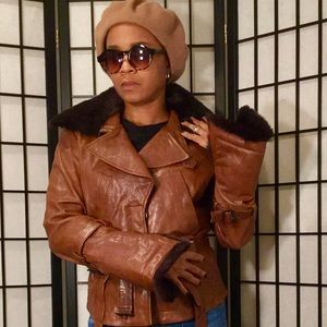 🔥Leather with fur jacket